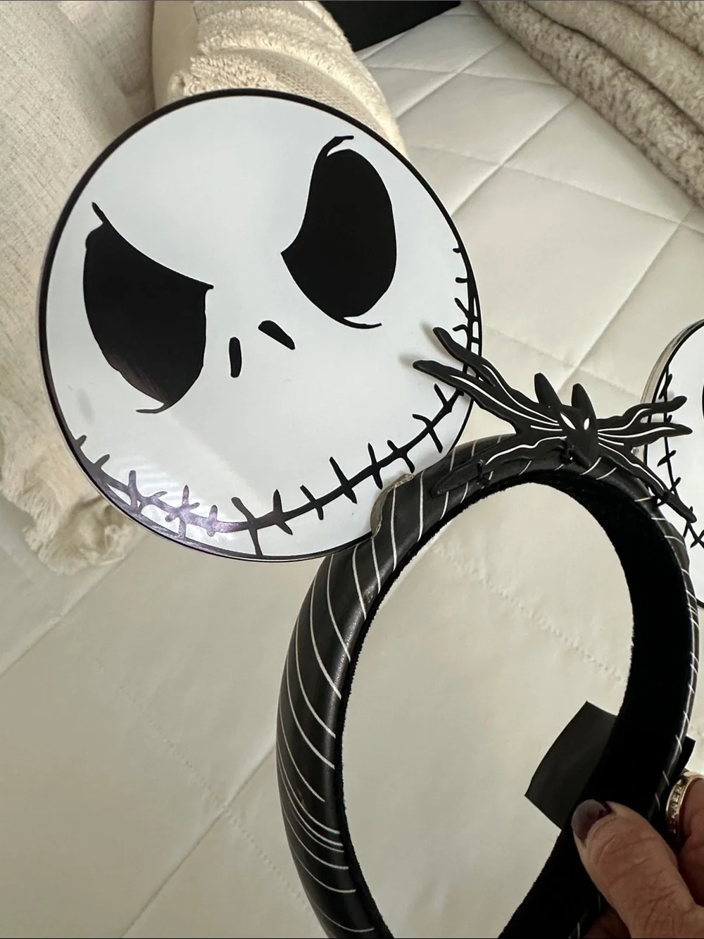 Disney Jack Skellington NBC Ear Headband - Black and White
